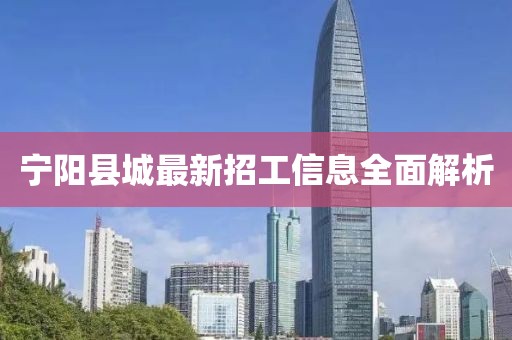 寧陽縣城最新招工信息全面解析
